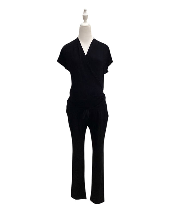 A Black Short Sleeve Jumpsuits from Seraphine in size Maternity-S for maternity. (Front View)