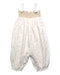 A White Long Overalls from Velveteen in size 6-12M for girl. (Front View)