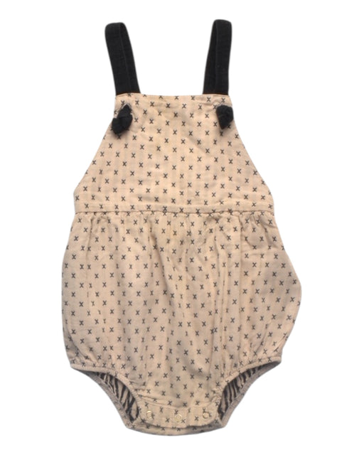 A Beige Sleeveless Rompers from Oaks of Acorn in size 6-12M for girl. (Front View)