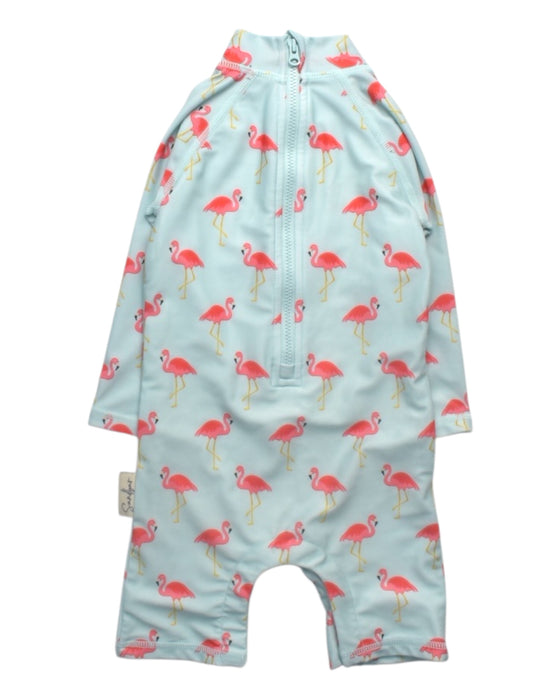 A Blue Swimsuits from Sandbar in size 6-12M for girl. (Back View)