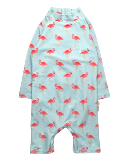 A Blue Swimsuits from Sandbar in size 12-18M for girl. (Front View)