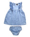 A Blue Sleeveless Dresses from 7 For All Mankind in size 12-18M for girl. (Front View)