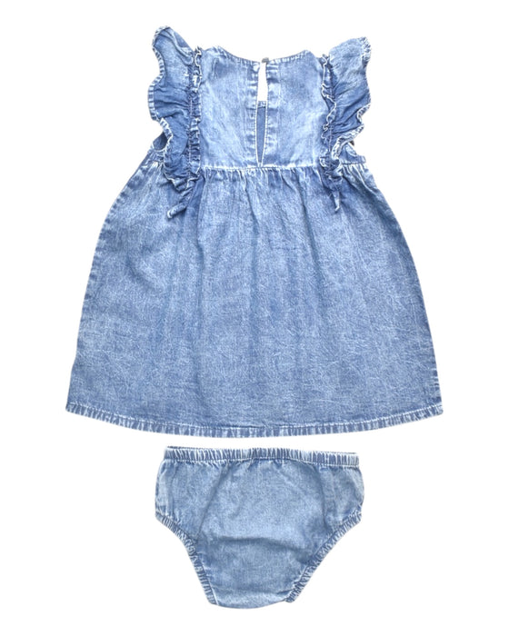 A Blue Sleeveless Dresses from 7 For All Mankind in size 12-18M for girl. (Back View)