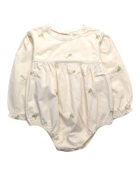 A Ivory Long Sleeve Rompers from Sam & Louloute in size 18-24M for girl. (Front View)