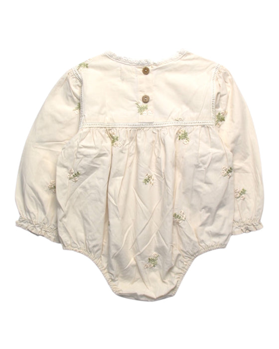 A Ivory Long Sleeve Rompers from Sam & Louloute in size 18-24M for girl. (Back View)