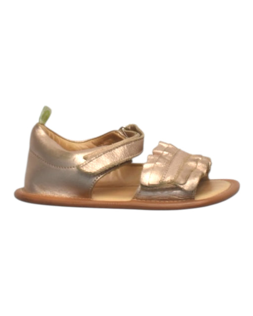 A Gold Sandals from Tip Toey Joey in size 2T for girl. (Front View)