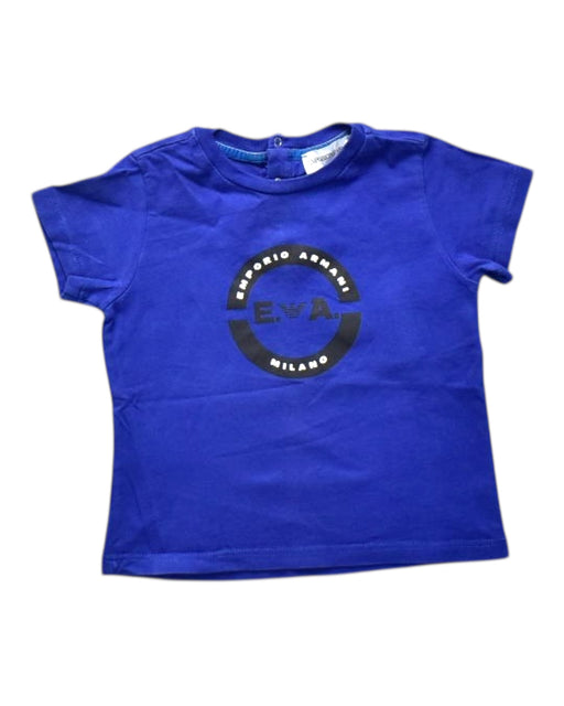 A Blue Short Sleeve T Shirts from Emporio Armani in size 12-18M for boy. (Front View)