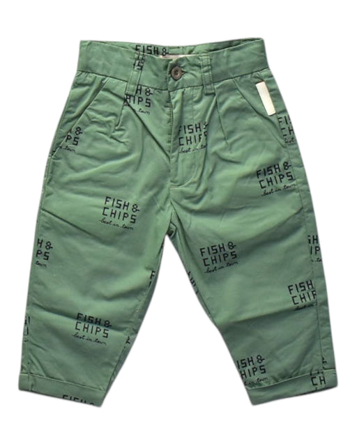 A Green Casual Pants from Tinycottons in size 12-18M for boy. (Front View)