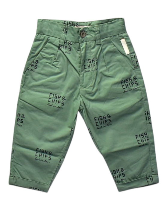 A Green Casual Pants from Tinycottons in size 12-18M for boy. (Front View)