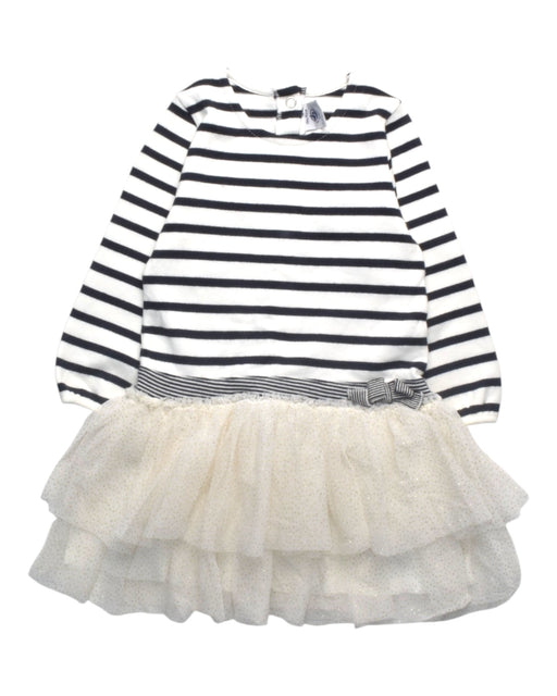 A White Long Sleeve Dresses from Petit Bateau in size 12-18M for girl. (Front View)