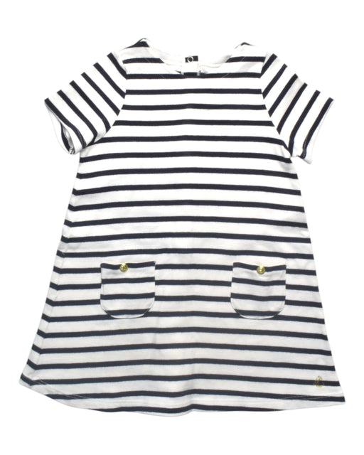 A Navy Short Sleeve Dresses from Petit Bateau in size 2T for girl. (Front View)