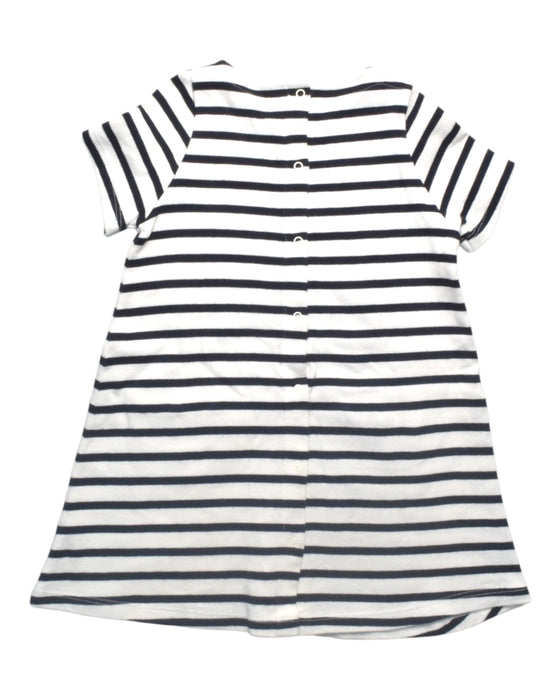 A Navy Short Sleeve Dresses from Petit Bateau in size 2T for girl. (Back View)