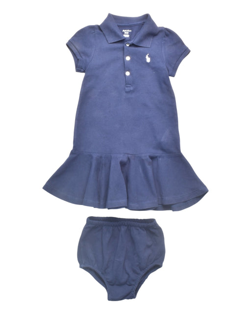 A Navy Dress Sets from Ralph Lauren in size 6-12M for girl. (Front View)