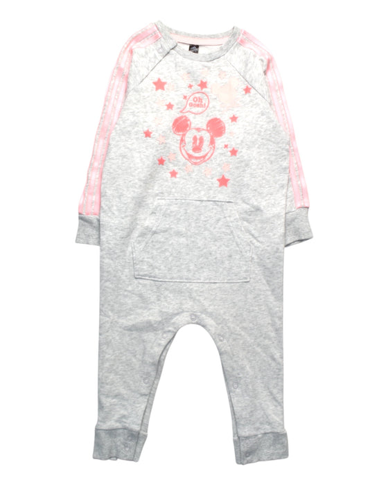A Grey Onesies from Adidas in size 12-18M for girl. (Front View)