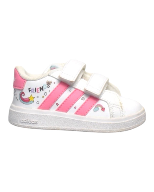A Pink Sneakers from Adidas in size 12-18M for girl. (Front View)