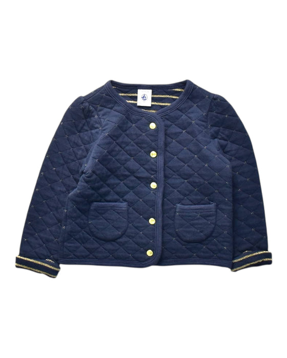 A Navy Puffer/Quilted Jackets from Petit Bateau in size 18-24M for girl. (Front View)
