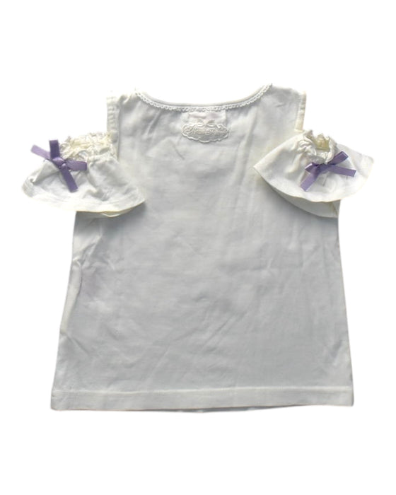 A White Short Sleeve Tops from Mezzo Piano in size 4T for girl. (Back View)