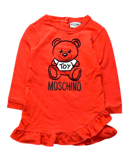 A Red Long Sleeve Dresses from Moschino in size 2T for girl. (Front View)