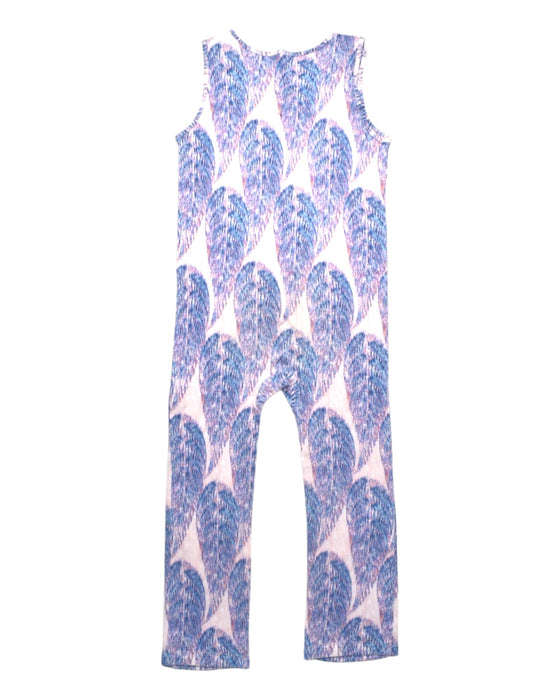 A Blue Sleeveless Jumpsuits from Hunter + Boo in size 4T for girl. (Back View)