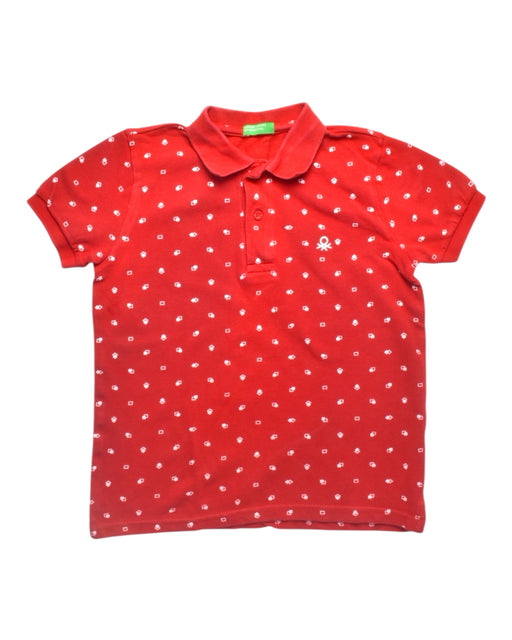 A Red Short Sleeve Polos from United Colors Of Benetton in size 5T for boy. (Front View)