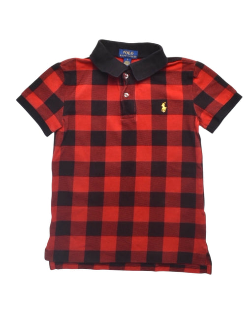 A Red Short Sleeve Polos from Polo Ralph Lauren in size 7Y for boy. (Front View)