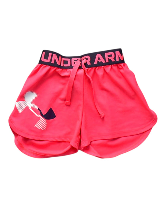 A Pink Active Shorts from Under Armour in size 2T for girl. (Front View)