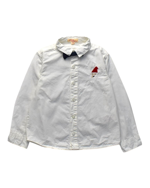 A White Long Sleeve Shirts from Du Pareil au même in size 4T for boy. (Front View)
