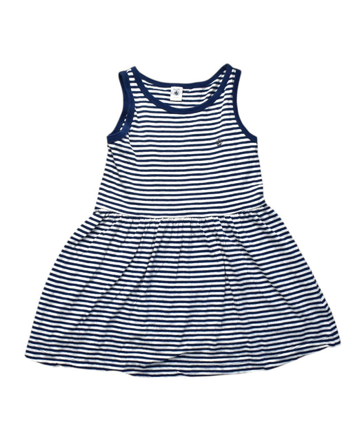 A Navy Sleeveless Dresses from Petit Bateau in size 8Y for girl. (Front View)