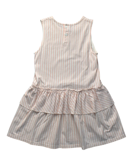 A Pink Sleeveless Dresses from Petit Bateau in size 8Y for girl. (Back View)