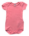 A Pink Short Sleeve Bodysuits from Petit Bateau in size 3-6M for girl. (Front View)