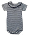 A Navy Short Sleeve Bodysuits from Petit Bateau in size 3-6M for girl. (Front View)