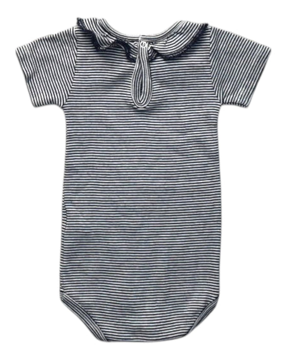 A Navy Short Sleeve Bodysuits from Petit Bateau in size 3-6M for girl. (Back View)