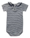 A Navy Short Sleeve Bodysuits from Petit Bateau in size 3-6M for girl. (Back View)