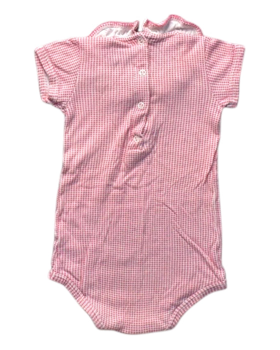 A Pink Short Sleeve Bodysuits from Petit Bateau in size 3-6M for girl. (Back View)