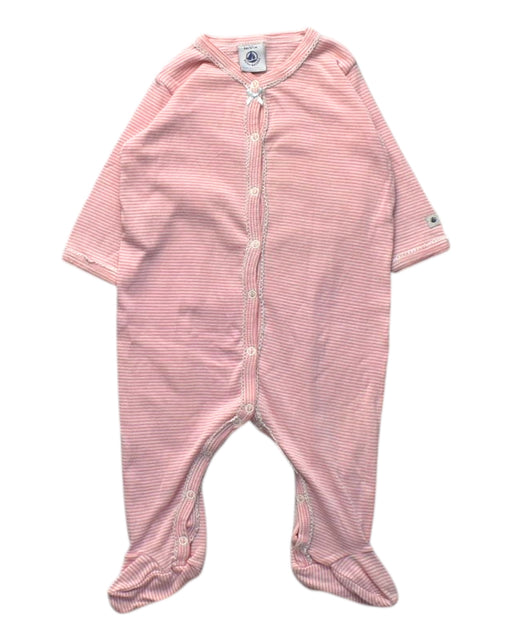 A Pink Onesies from Petit Bateau in size 3-6M for girl. (Front View)
