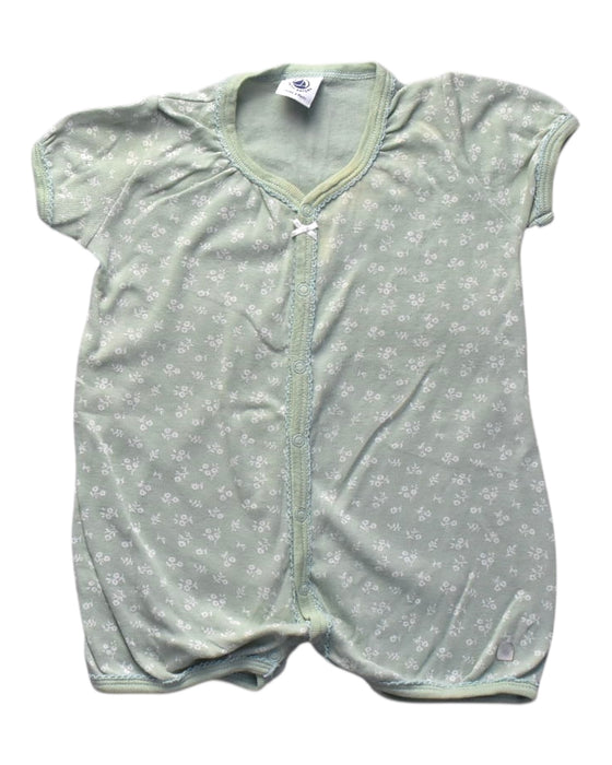A Green Short Sleeve Rompers from Petit Bateau in size 3-6M for girl. (Front View)