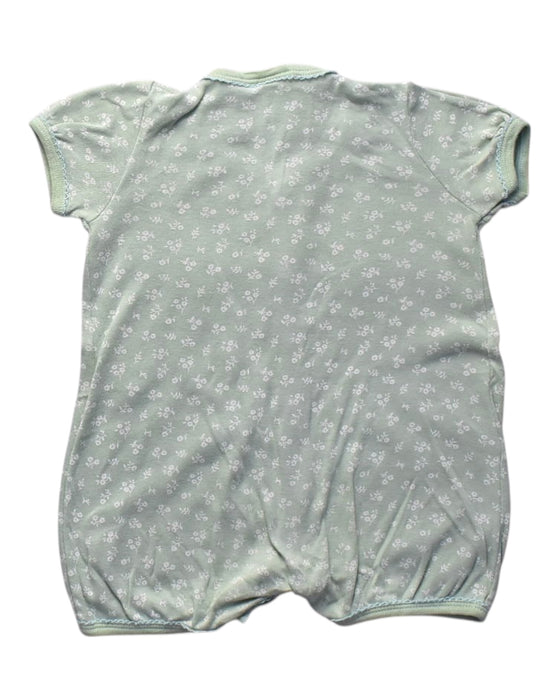 A Green Short Sleeve Rompers from Petit Bateau in size 3-6M for girl. (Back View)
