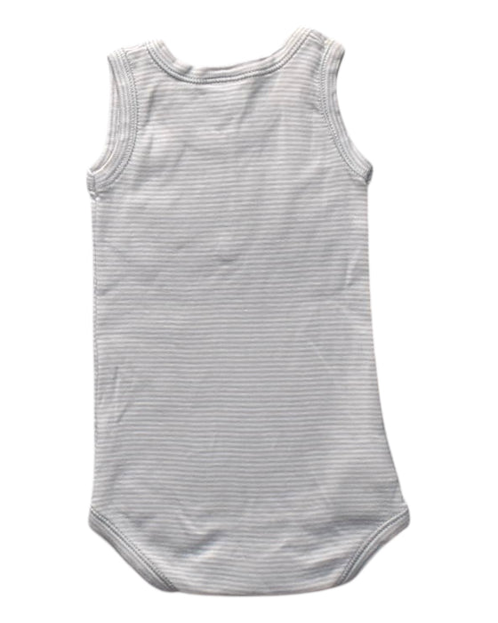 A Grey Sleeveless Bodysuits from Petit Bateau in size 0-3M for boy. (Back View)