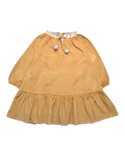 A Brown Long Sleeve Dresses from Chateau de Sable in size 3T for girl. (Front View)