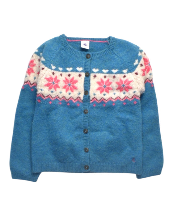A Blue Cardigans from Petit Bateau in size 8Y for girl. (Front View)
