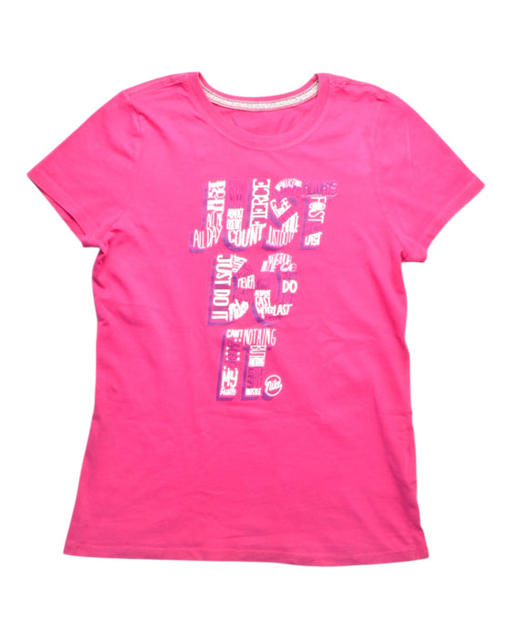 A Pink Short Sleeve T Shirts from Nike in size 12Y for girl. (Front View)