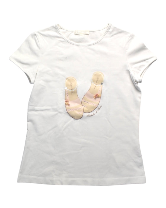 A White Short Sleeve T Shirts from Nicholas & Bears in size 12Y for girl. (Front View)