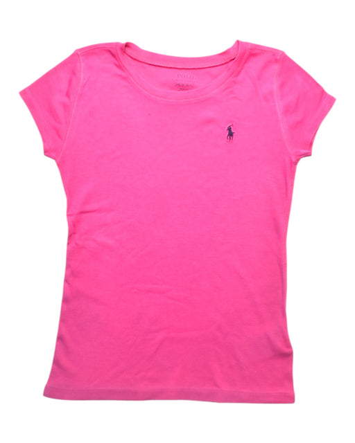 A Pink Short Sleeve T Shirts from Polo Ralph Lauren in size 8Y for girl. (Front View)