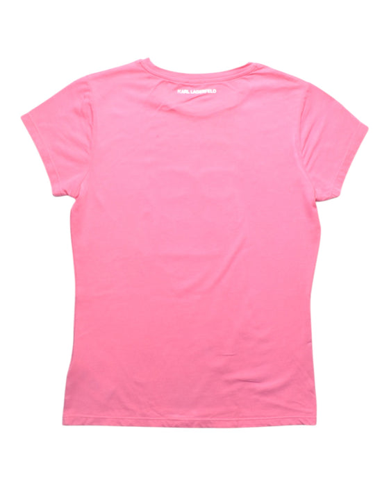 A Pink Short Sleeve T Shirts from Karl Lagerfeld in size 12Y for girl. (Back View)