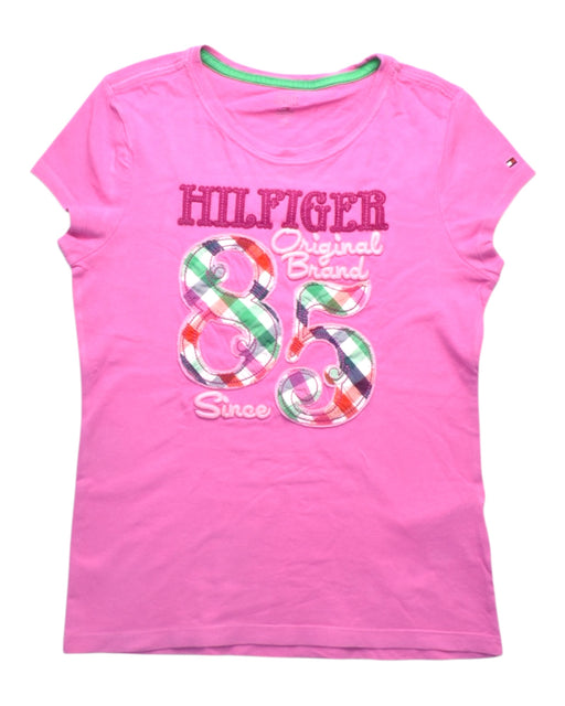 A Pink Short Sleeve T Shirts from Tommy Hilfiger in size 12Y for girl. (Front View)