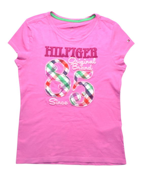 A Pink Short Sleeve T Shirts from Tommy Hilfiger in size 12Y for girl. (Front View)