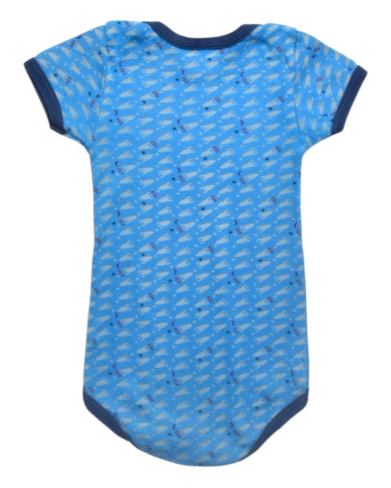 A Blue Short Sleeve Bodysuits from Petit Bateau in size 12-18M for boy. (Back View)