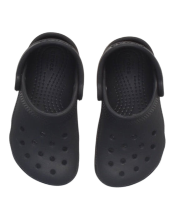 A Black Slip Ons from Crocs in size 18-24M for boy. (Back View)
