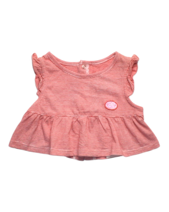 A Pink Sleeveless Tops from Les Enphants in size 0-3M for girl. (Front View)