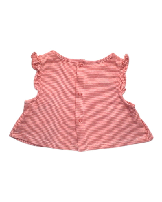 A Pink Sleeveless Tops from Les Enphants in size 0-3M for girl. (Back View)